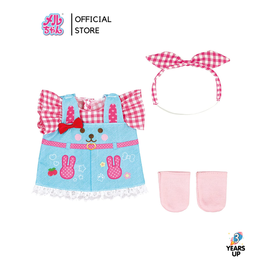 ชุดเมลจัง MELL CHAN® ชุดกระโปรงยีนส์ ชุดตุ๊กตา ลิขสิทธิ์แท้ Rabbit Doll Denim Dress ของเล่นเด็ก