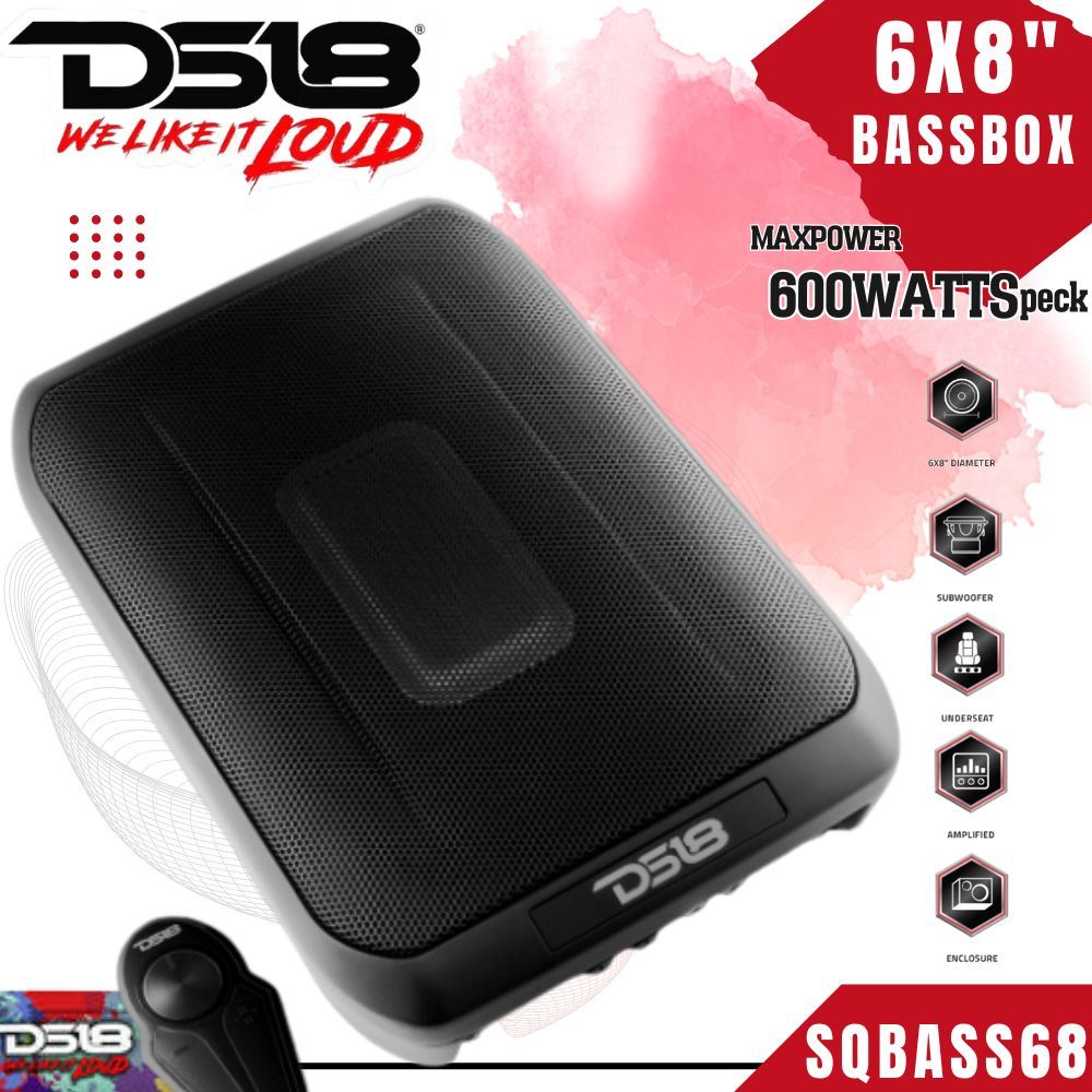 DS18-SQBASS68 ซับวูฟเฟอร์ใต้เบาะขนาด 6X8" กำลังขับ 600 วัตต์ PEAK SUBBOX BASSBOX เบสบ๊อก ร้านC2D
