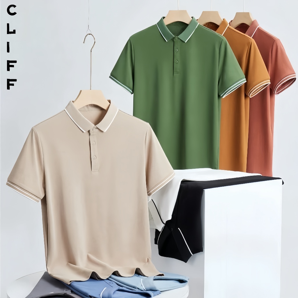 CLIFF เสื้อเชิ้ตผู้ชาย เสื้อแฟชั่น เข้ารูป ปกพับ ธุรกิจ มีสไตล์ เรียบง่าย