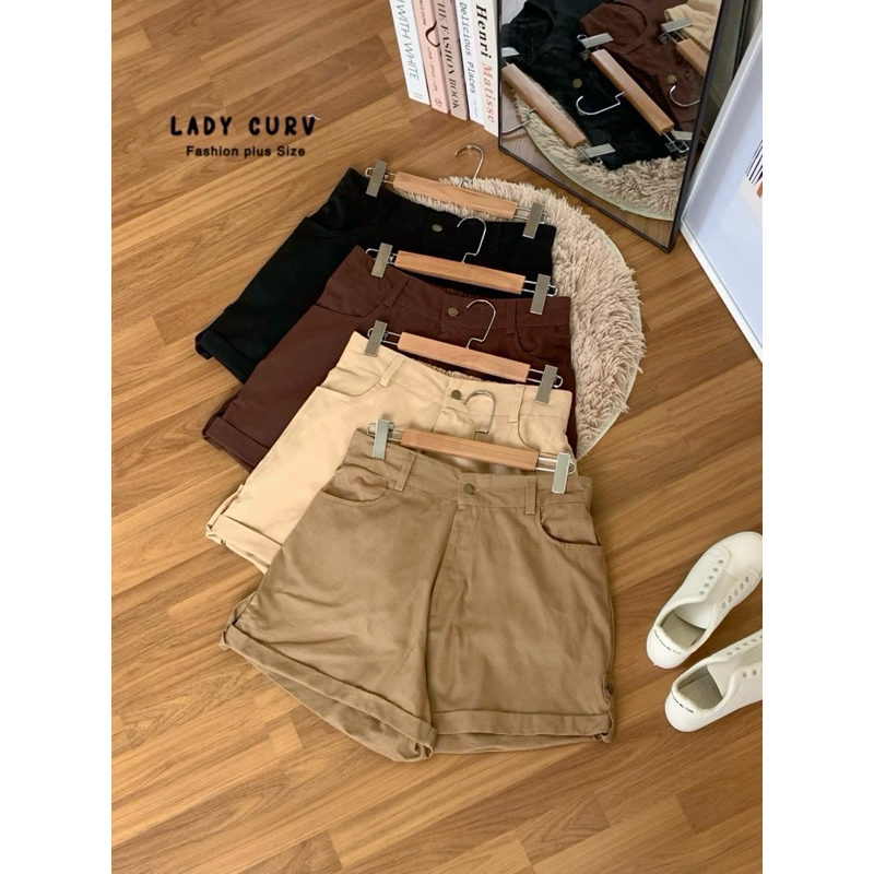 #กางเกงขาสั้นเอวสูงปลายขาเบิ้ลผ้ายียส์คัตตอล#กางเกงสาวอวบอ้วน#สาวพลัสไซส์ - รูปที่ 2