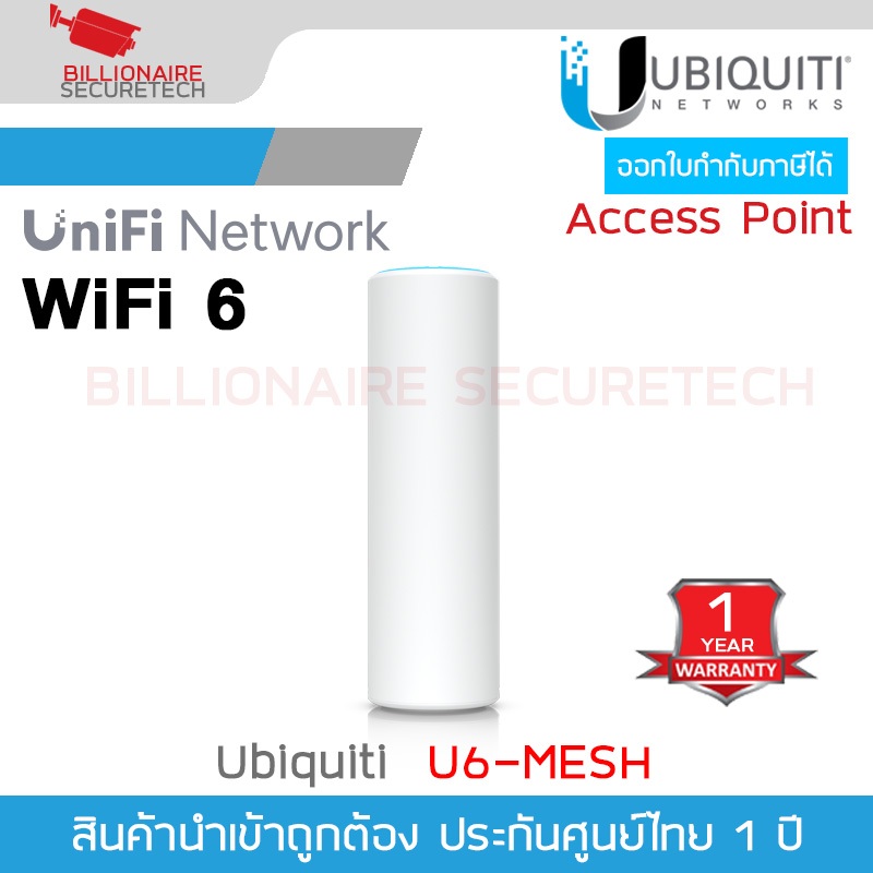 UBIQUITI U6-MESH Access Point UniFi WiFI 6 (AX) 4.8Gbps , 1 Port Lan Gigabit , MINO 4x4 Dual Band