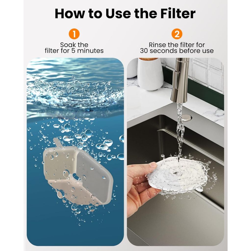 Oneisall ไส้กรองคาร์บอน 9 ชิ้นสำหรับเปลี่ยนน้ำพุสัตว์เลี้ยง ขนาด 4 ลิตร รุ่น PTM - 643 Filter - รูปที่ 3