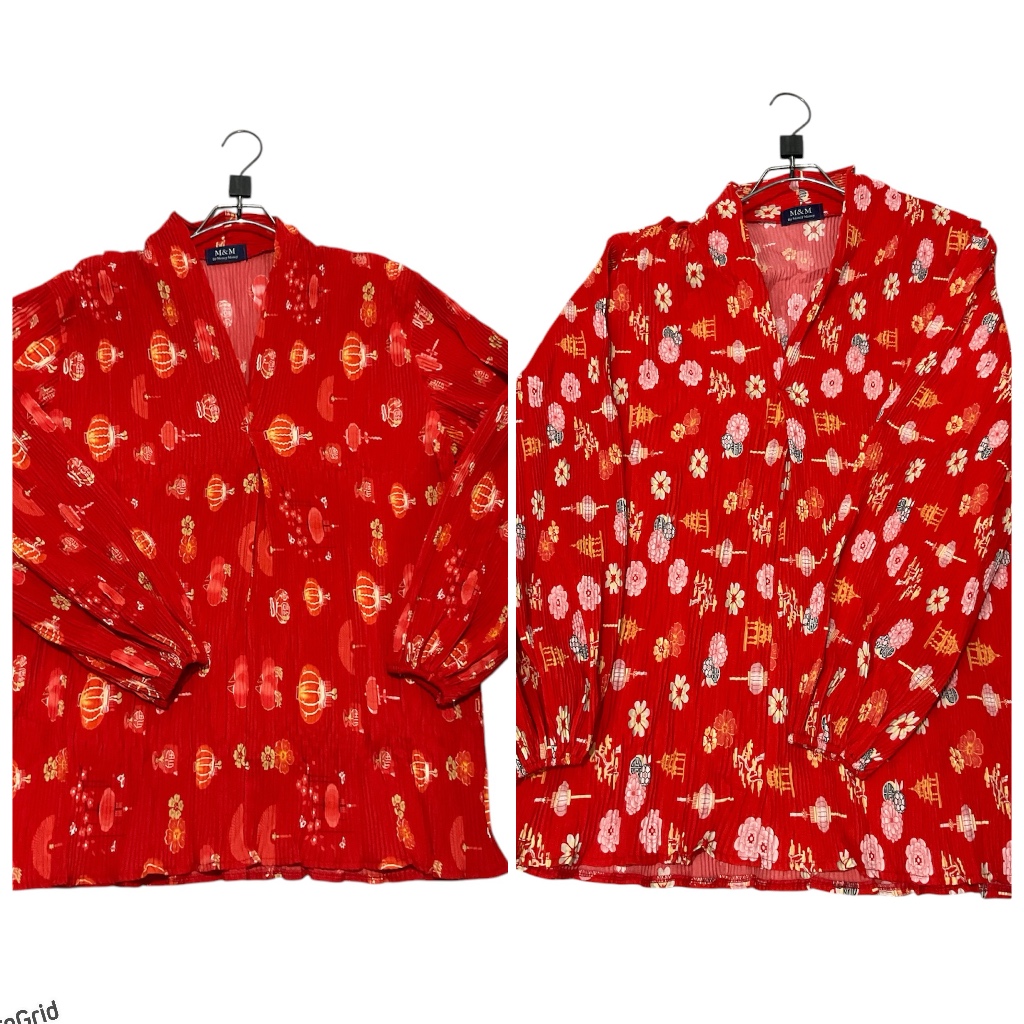 เสื้อ ผ้าไหมญี่ปุ่นอัดพลีท ป้าย M&M by Make Money คอวีเกรดพรีเมี่ยม ใส่สบาย