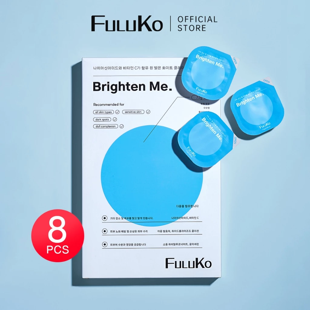 FULUKO Nicotinamide Brighten Me. Clay Mask มาสก์โคลน 7.5g*8/BOX สกินแคร์ ความชุ่มชื้น ใบหน้าที่สะอาด ผิวขาว หน้าเนียนนุ่ thumbnail 9