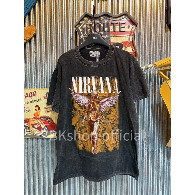 เสื้อยืด ผ้าฟอก ลาย นางฟ้าNirvana2 | BK.shop🌈