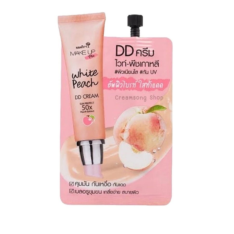 (1ซอง) DD ไวท์-พีชเกาหลี นามิ Nami Make Up Pro White Peach DD Cream