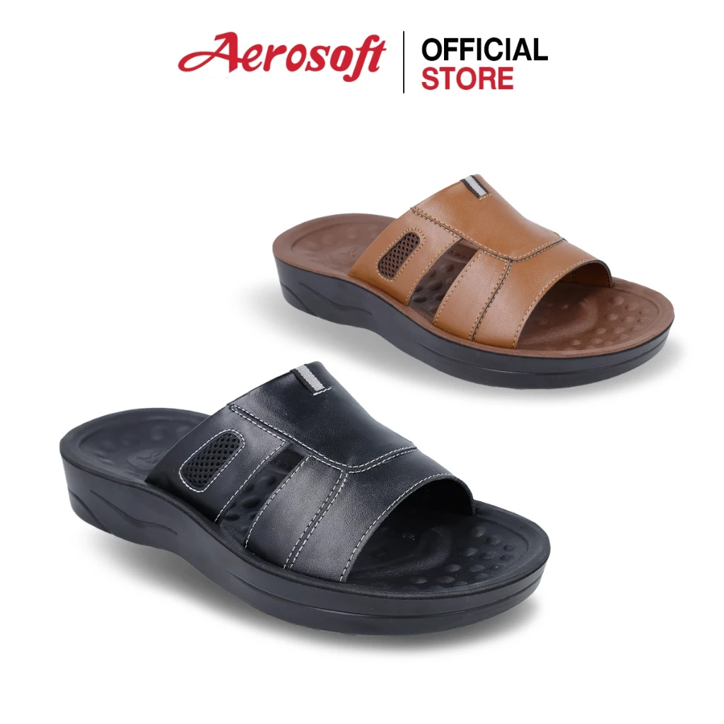 รองเท้าแตะผู้ชาย แบบสวม นิ่มๆ เพื่อสุขภาพ Aerosoft (แอโร่ซอฟ) รุ่น SM3034
