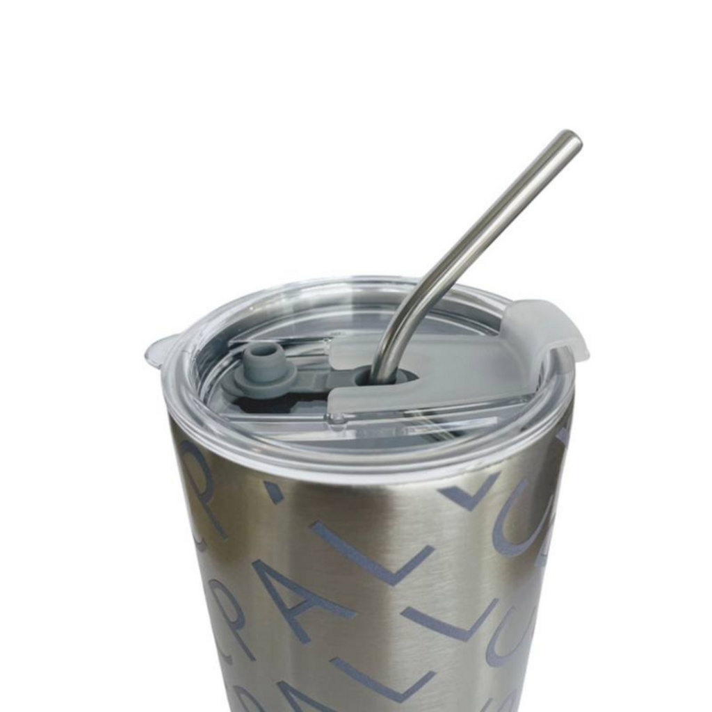 CP ALL Tumbler เก็บอุณหภูมิพร้อมหลอดสแตนเลส - สีเทา