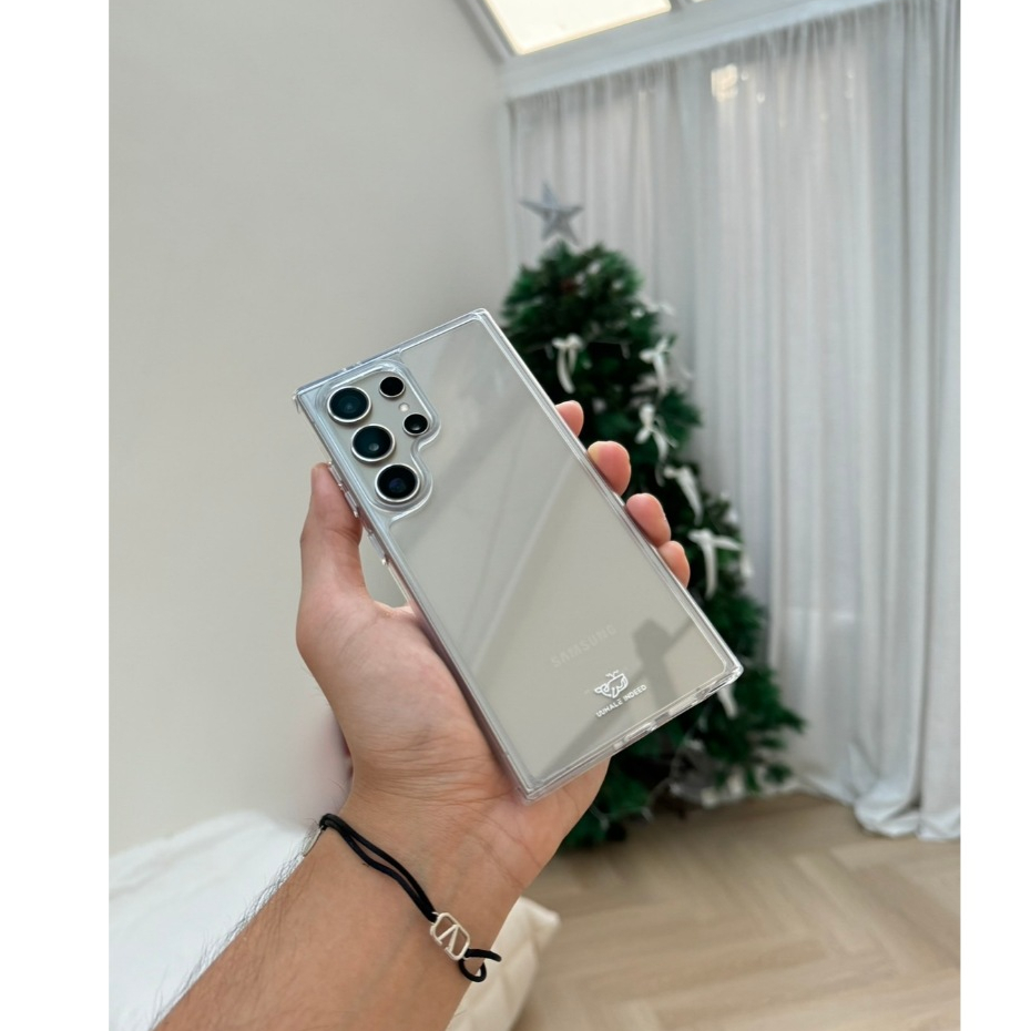 (รุ่นกันรอยขีดข่วน) เคสใส S24 Ultra Samsung Crystal - X เคส Whale Indeed กระจกใสกัน Lv.3 กันเลนส์กล้องสูงพิเศษ 2.2 mm