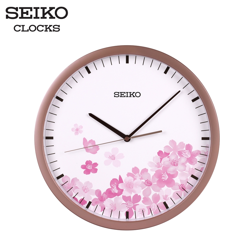 SEIKO CLOCKS นาฬิกาแขวน รุ่น PIA020P ขนาด 14 นิ้ว เดินสเต็ป สีโรสโกลด์