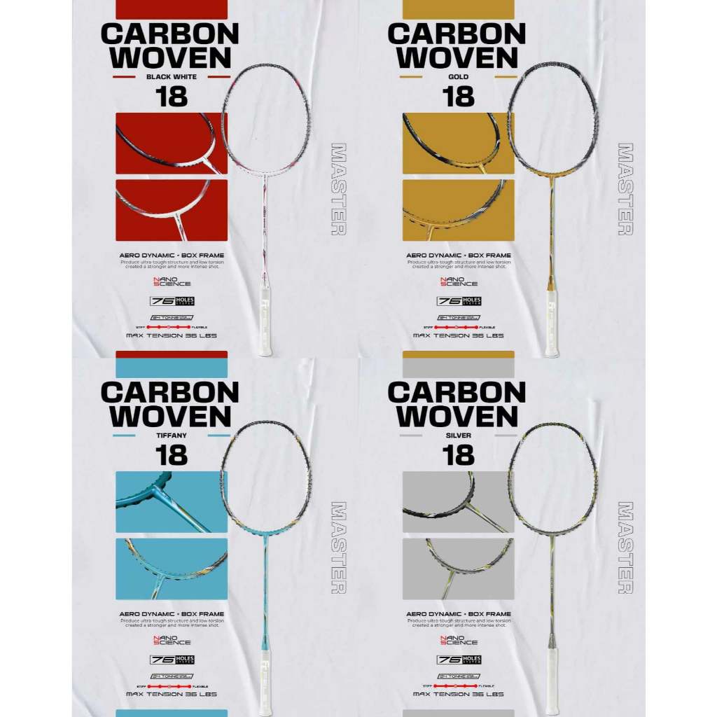 Felet Carbon Woven 18 (4U/G1) สามารถขึ้นเอ็นได้ถึง 35LBS ไม้แบดมินตัน (สินค้าลิขสิทธิ์แท้ 100%)