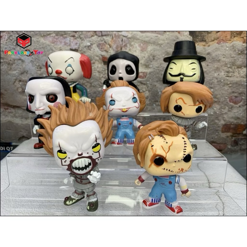 ✅โมเดล Funko Pop จากภาพยนต์สยองขวัญ  ✅ มีตัวละคร IT pennywise / Saw / Chucky / Halloween ✅สูง 9 เซ็น