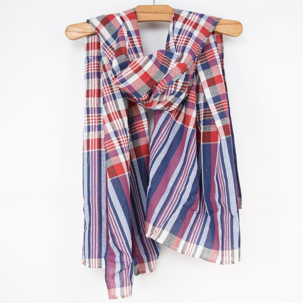 ผ้าขาวม้าโบราณ ผ้าท่อบ้านไร่ ตรารถไฟ สีไม่ตก ทอใหญ่พิเศษมีเย็บและไม่เย็บ ลวดลายสวยงาม