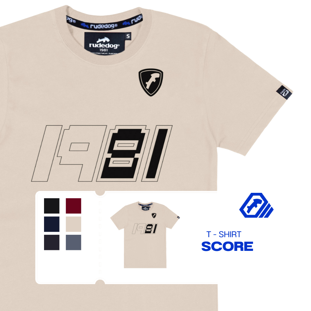 เสื้อยืด แบรนด์ RUDEDOG นุ่มตัวท็อป รุ่น SCORE