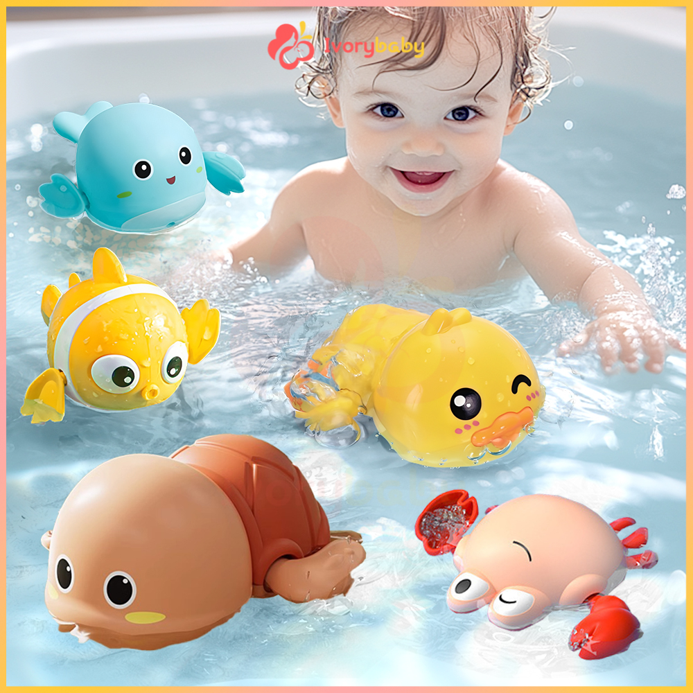 IVORYBABY ของเล่นลอยน้ำ ของเล่นในห้องน้ำ พร้อมส่ง ของเล่นอาบน้เด็ก เพิ่มความสนุกให้เด็กๆ ของเล่นน้ํา ปลาวาฬ