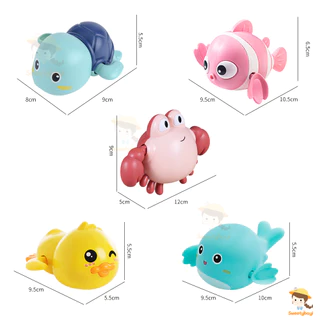 SWEETYBAYI ของเล่นลอยน้ำ ของเล่นในห้องน้ำ ของเล่นอาบน้เด็ก เล่นในน้ำได้ การ์ตูนเล่นน้ำของเล่นน้ำ น่ารักสุดๆ เป็ดเหลืองขน
