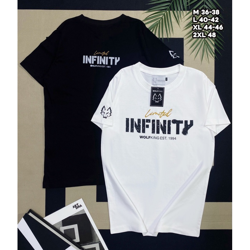 เสื้อยืดแขนสั้น INFINITYสกรีนหน้า,หลัง,แขนใส่ได้ทั้งชายหญิง