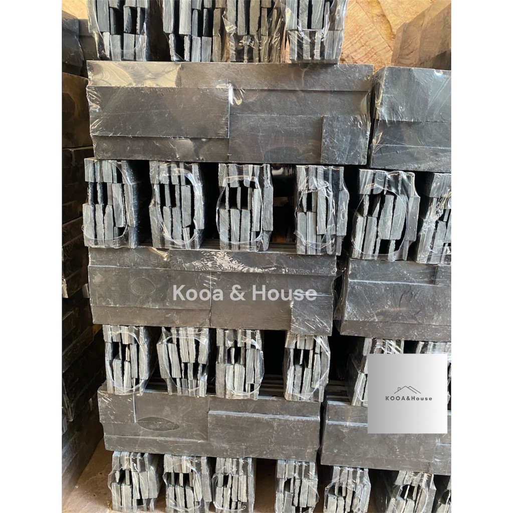 หินกาบจิ๊กซอว์ ธรรมชาติ สีดำ ลาย 7 ชิ้น ติดผนัง ปูเสา ขนาด 10x30 cm. - รูปที่ 5