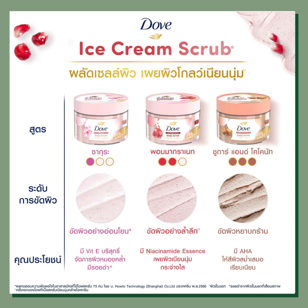 Dove Body Scrub โดฟ บอดี้ สครับ เนื้อคล้ายไอศกรีม 280 g thumbnail 7