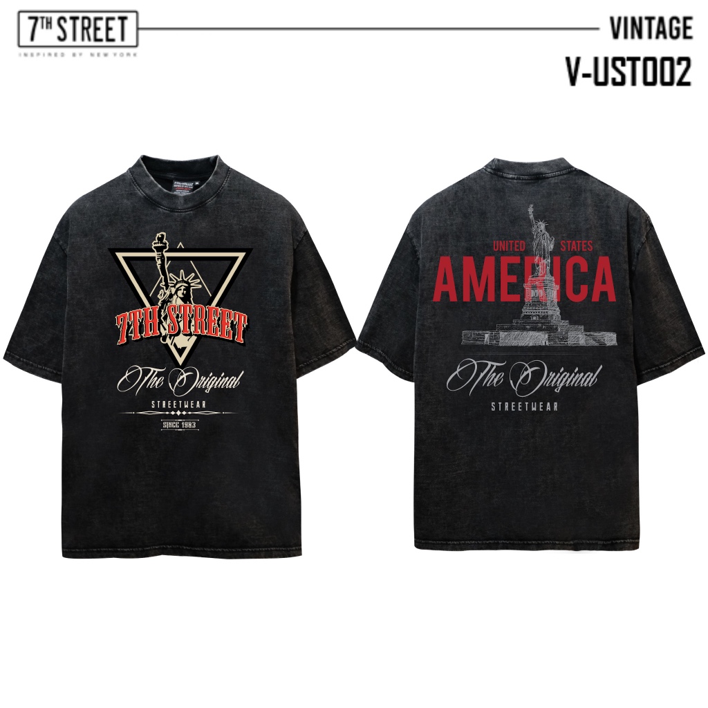 7th Street เสื้อฟอกวินเทจ แบบโอเวอไซส์ (Vintage Oversize) รุ่น V-UST002 คอฟิต