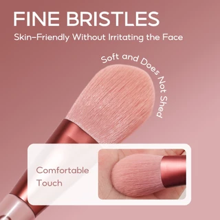 Oni แปรงแต่งหน้า 10 ชิ้น Professional Brush Set Rose Smoky Soft Powder Foundation Face Eye Brow Shadow