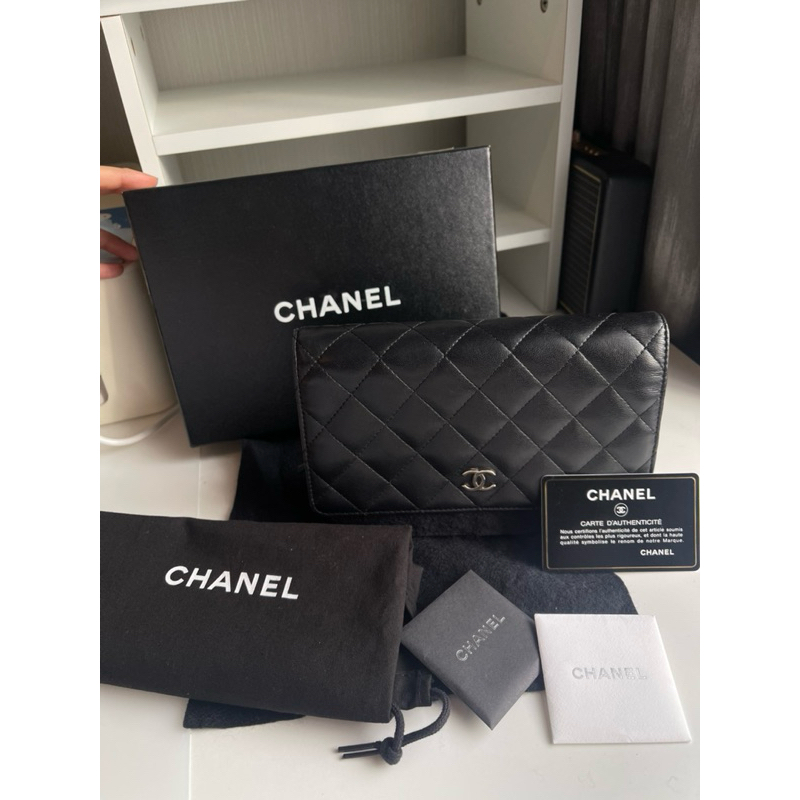 chanel woc wallet on chain lambskin มือสอง ของแท้