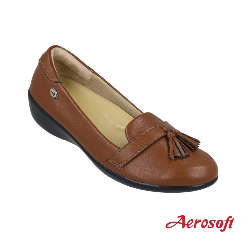 ☁️CW3132☁️ รองเท้าคัทชูเพื่อสุขภาพ aerosoft arch support(แอโร่ซอฟ)