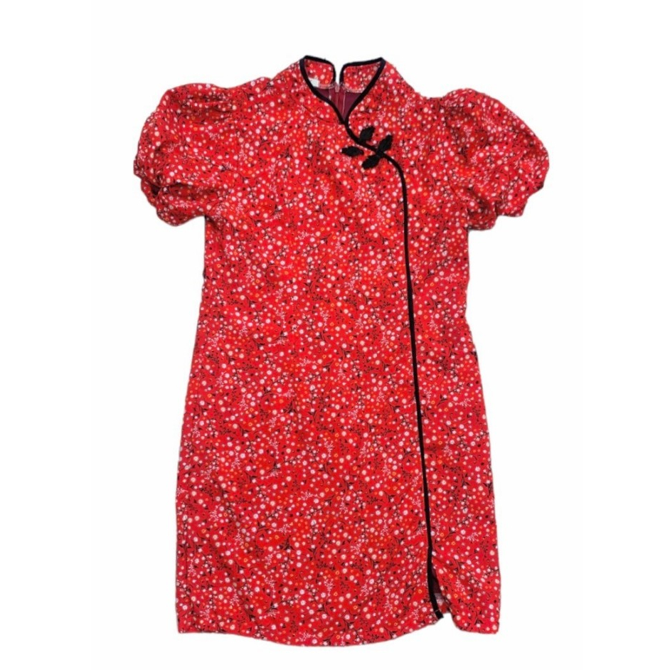 🏷️Nuchy ชุดเดรสแขนตุ๊กตา เดรสตรุษจีน