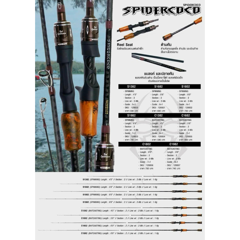 WEEBASS SPIDERCOCO คัน Ultralight UL 2-8 lb