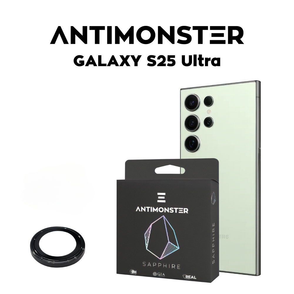 Sapphire Lens Protector PVD Stainless Frame สำหรับ S23/S24/S25 Ultra (Black)