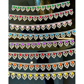 สังวาลย์ประดับเพชรสีสันสวยงามอุปกรณ์ตกแต่งสำหรับองค์เทพถวายองค์เทพงานฝีมือเสื้อผ้ากระเป๋างานDIY