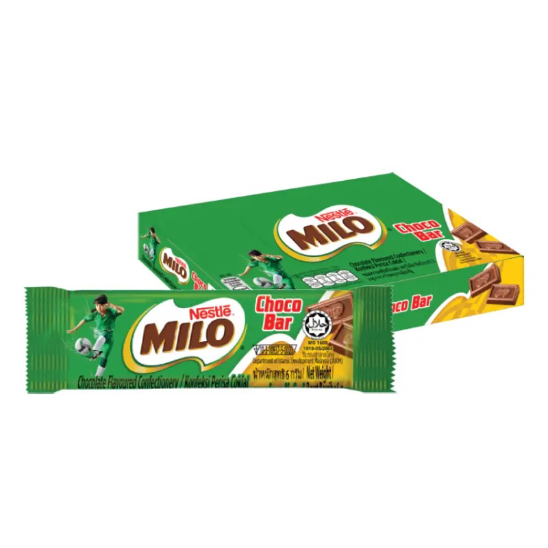 MILO Choco bar ไมโล ช็อกโกบาร์ ขนมหวานรสช็อกโกแลต 6 กรัม x 24 ห่อ