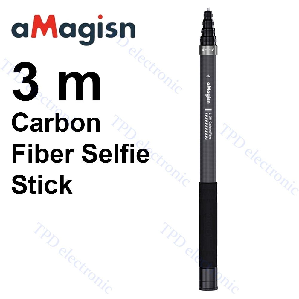 aMagisn AM03 3m Carbon Fiber Selfie Stick ไม้เซลฟี่ยืดถ่ายภาพมุมสูงถึง 3 เมตร