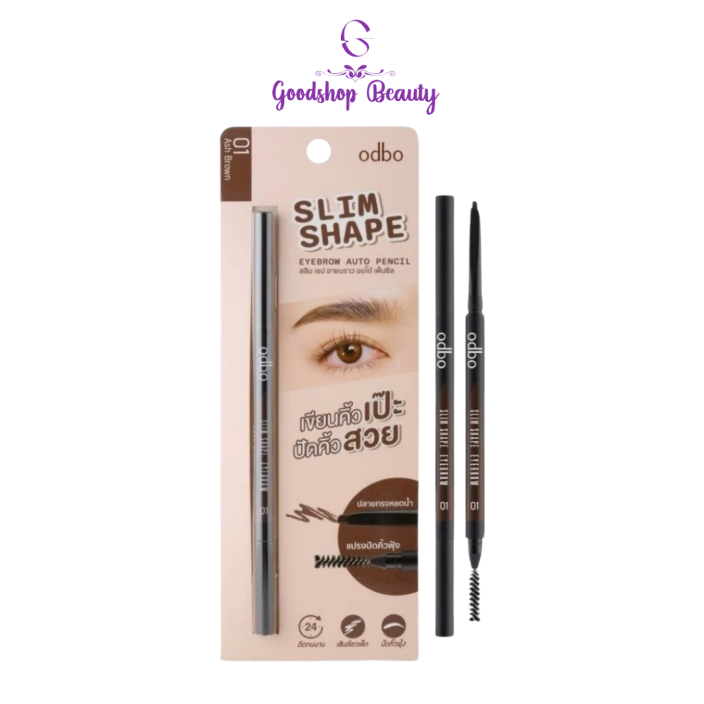 ODBO Slim Shape Eyebrow Auto Pencil 0.1g od703 โอดีบีโอ ดินสอเขียนคิ้วแบบแท่งหมุนระบบออโต้ล็อค