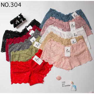 ZH.304 กางเกงชั้นในผู้หญิงขาสั้นลูกไม้ทั้งตัว สินค้าพร้อมส่ง