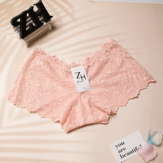 ZH.304 กางเกงชั้นในผู้หญิงขาสั้นลูกไม้ทั้งตัว สินค้าพร้อมส่ง
