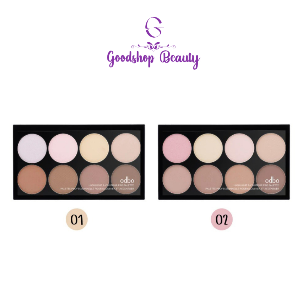 เนื้อฝุ่น odbo highlight & contour pro palette ไฮไลท์ คอนทัว เนื้อฝุ่น od138