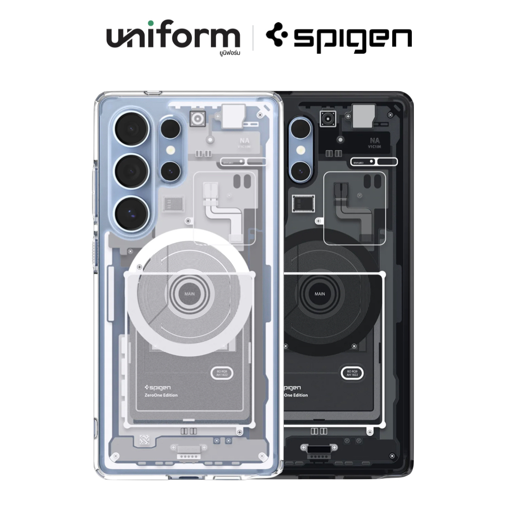 เคสมือถือ SPIGEN Ultra Hybrid MagFit for Samsung S25 / 25 Plus / 25 Ultra - Zero One Black , Zero One White