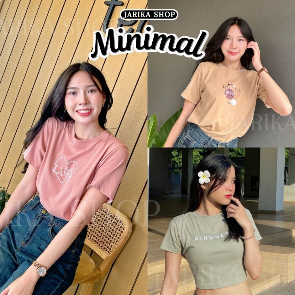 Jarikashop - เสื้อยืดลาย Minimal ( งานป้าย.. Jarika ) ( จ181 ) (1/1)