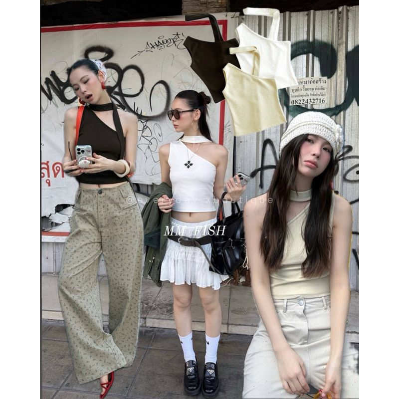 𝗘𝗨𝗡𝗢𝗜𝗔 𝗢𝗡𝗘-𝗦𝗛𝗢𝗨𝗟𝗗𝗘𝗥 𝗧𝗢𝗣 (350฿) ความเรียบง่ายที่ดูแพง แนะนำรุ่นนี้เลยค่า! เสื้อปาดไหล่มีสายยาว ดีไซน์เก๋คล้องคอ onseason