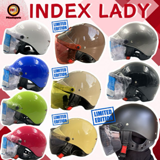 หมวกกันน็อคครึ่งใบ Index lady {แถมกระจกหน้า เลือกสีได้ }