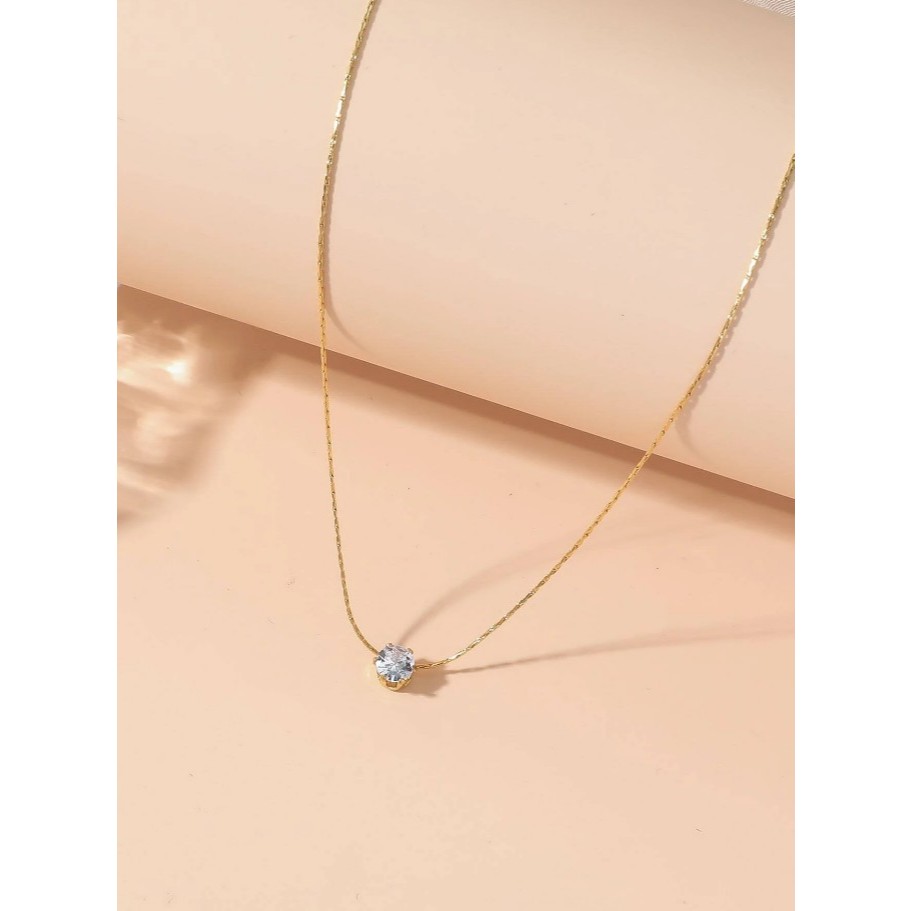 KYM.vibes - petite rhinestone necklace สร้อยสแตนเลส