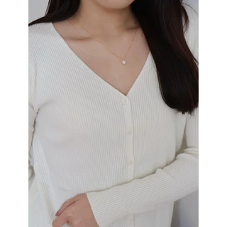 A.piece สร้อยเงินแท้ [all silver 925] Fleur cubic necklace