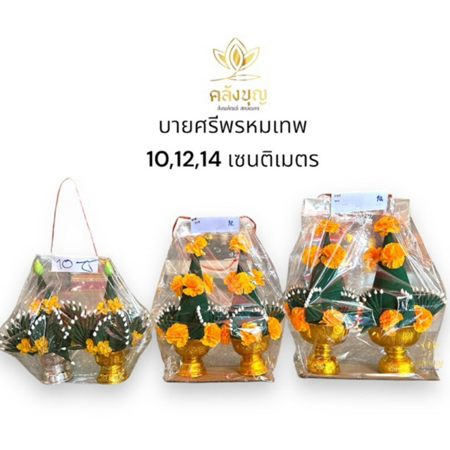 บายศรี บายศรีเทพ บายศรีพรหม สีเขียวใบตอง 10,12,14 ซม. ไหว้บูชาสิ่งศักดิ์สิทธิ์ เพื่อความศิริมงคล งานบวงสวง
