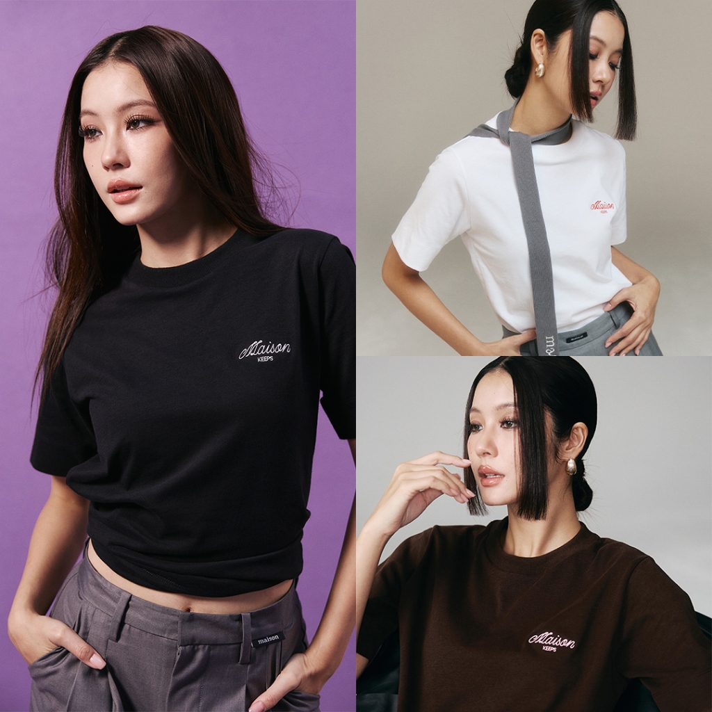 maison KEEPS | The Standard Script Logo Tee | เสื้อยืด โลโก้  มีให้เลือก 2 Size อก 38" และอก 42"