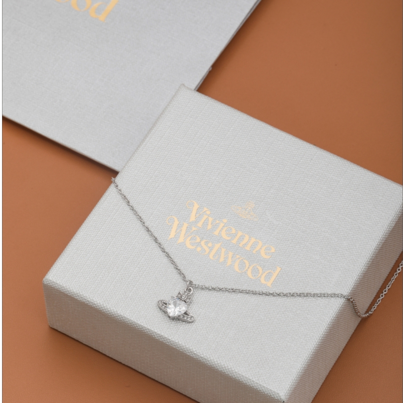 Vivienne Westสร้อยคอ สร้อยคอพร้อมจี้ สร้อยคอลูกปัด Ariella Pendent Necklace สร้อยคอสีเงิน 925 ของแท้ 100%