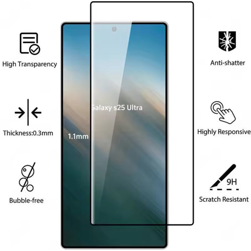 ฟิล์มกระจกนิรภัย Samsung S26 ultra S26 plus S26 S25 FE / S25  Ultra/ S25  plus S25   ฟิล์มกันจอแตก