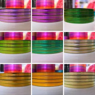 ริบบิ้นขอบทอง ตราTW เบอร์ 2 ม้วนใหญ่ ยาว 250 หลา ริบบิ้นพับเหรียญโปรยทาน สีสวย พับง่าย ครบทุกสี (ราคาต่อ1)