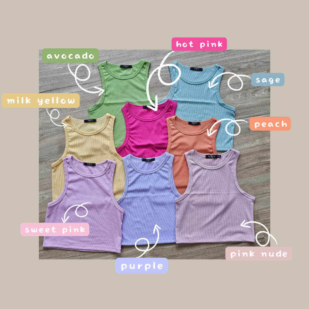 Sieun – เสื้อกล้ามครอป 16สี มีไซต์ XS-XL แขนกุด ผ้าร่อง ทรงสวย  SI002 Luca crop ราคา ถูกที่สุด ดีลบีเคเค แกลเลอรีภาพที่ 3