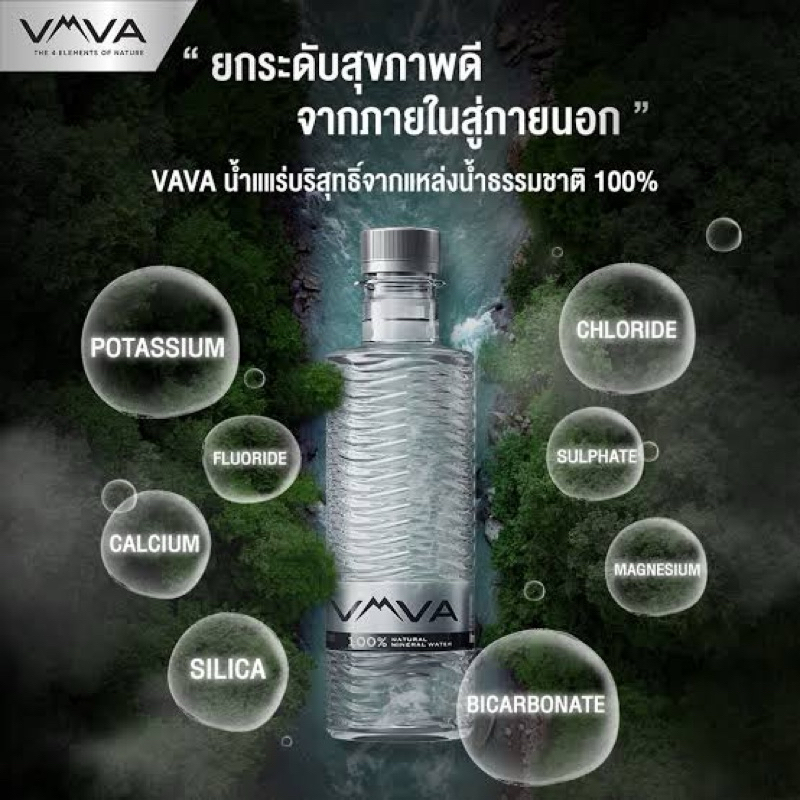 450มล.  Vava 100% mineral water น้ำแร่วาว่า จากแหล่งธรรมชาติ จากเขาใหญ่